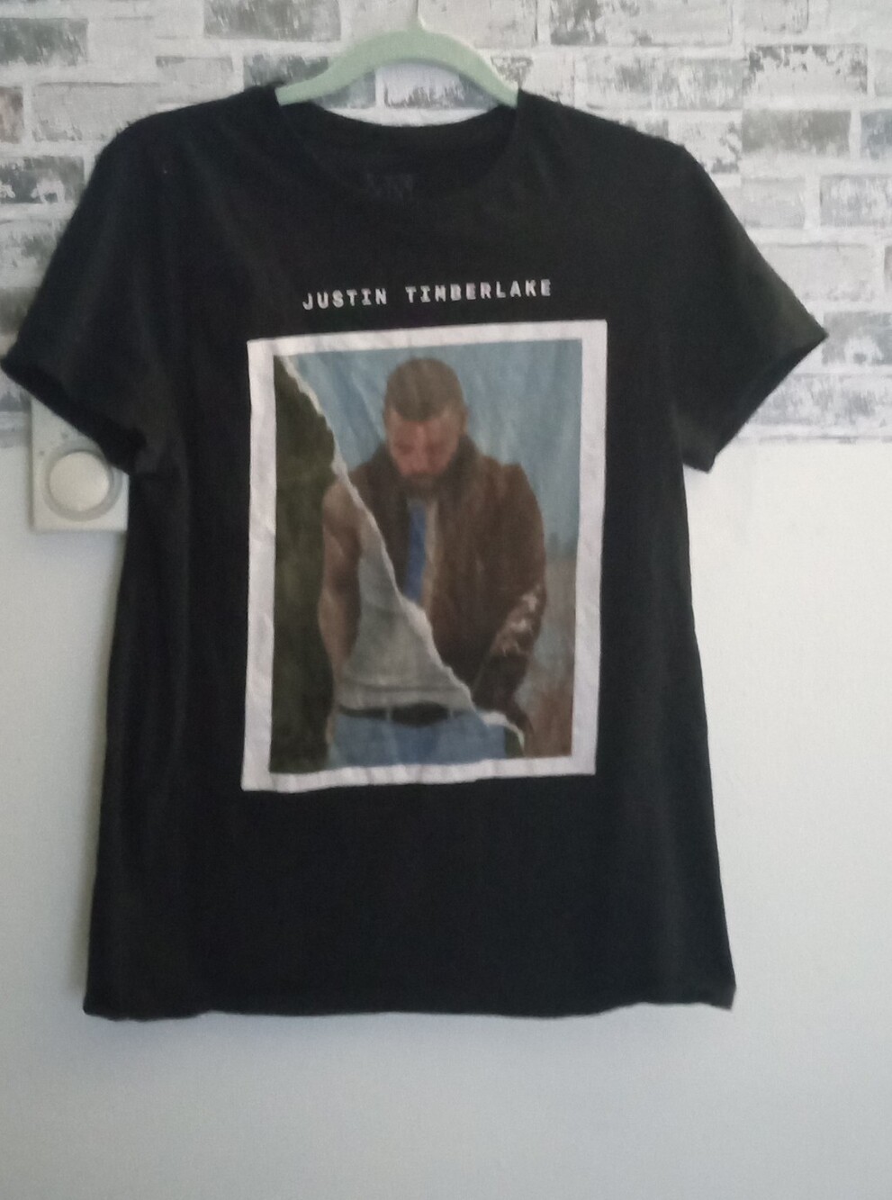 Black Graphic Crewneck T-Shirt - Justin Timberlake